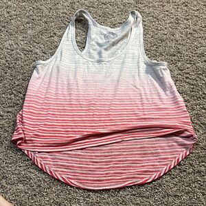 SO Red and White Gradient Striped Tank Top